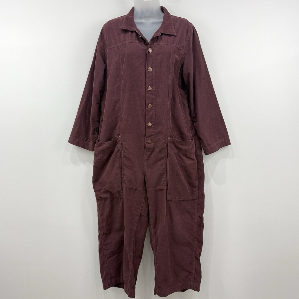We The Free Margarita Cord Jumpsuit S Wine Oversized Country Indie Boho Grunge